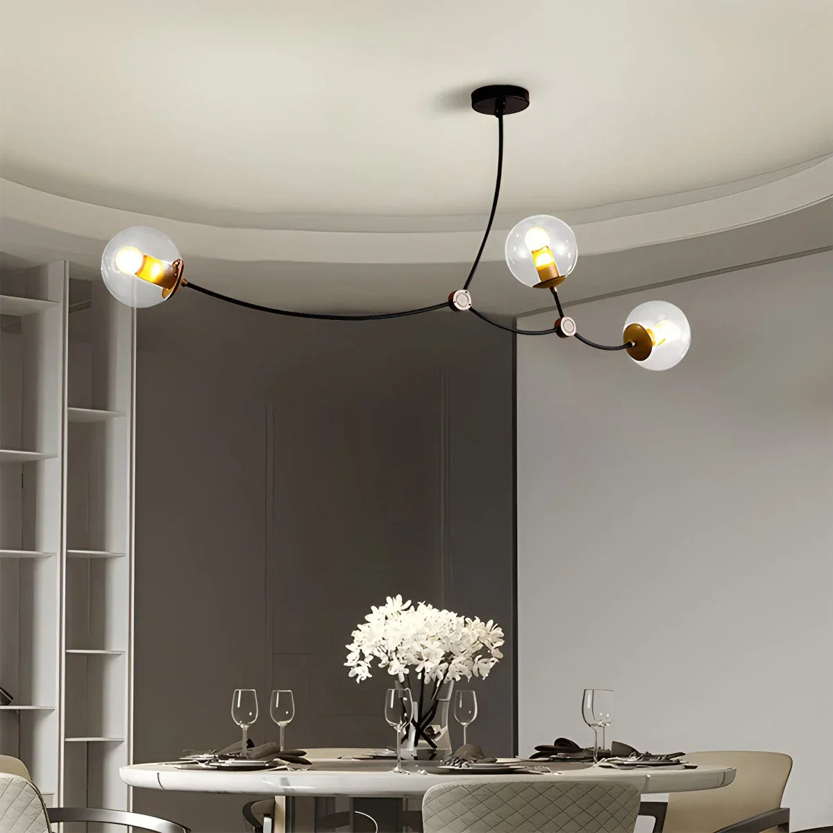 flairel Minimalist Sputnik Globe Glass Chandelier