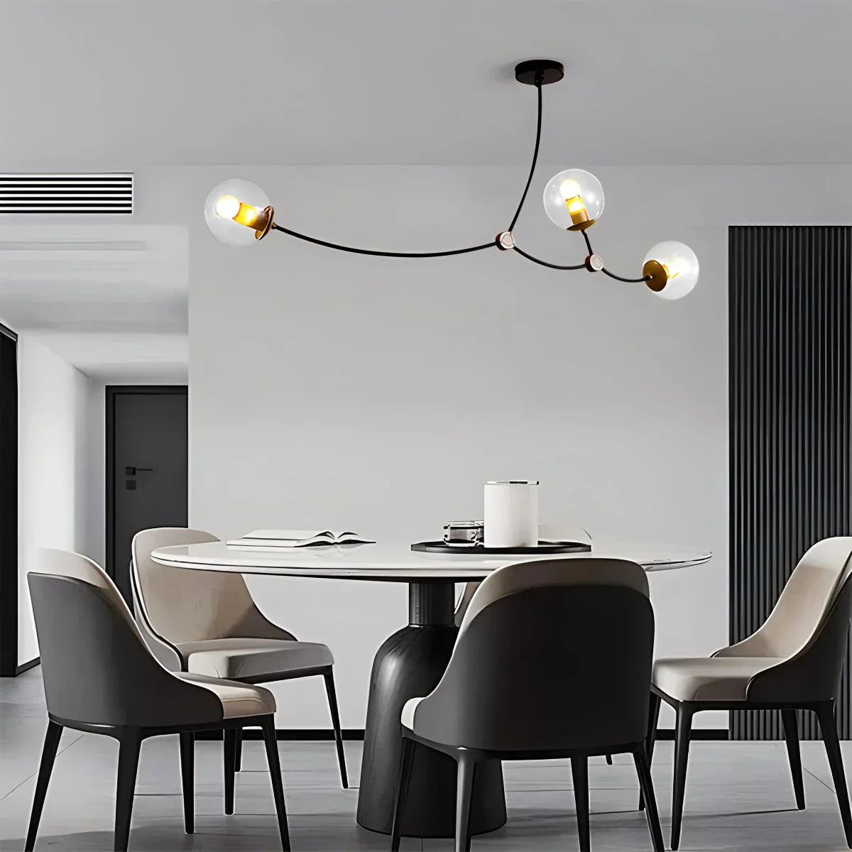 flairel Minimalist Sputnik Globe Glass Chandelier