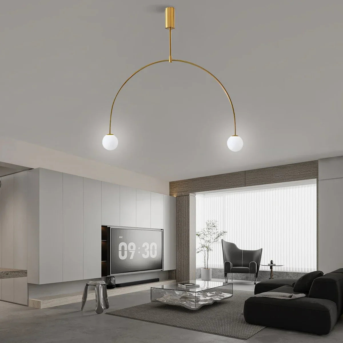 flairel Minimalist Linear Metal Chandelier