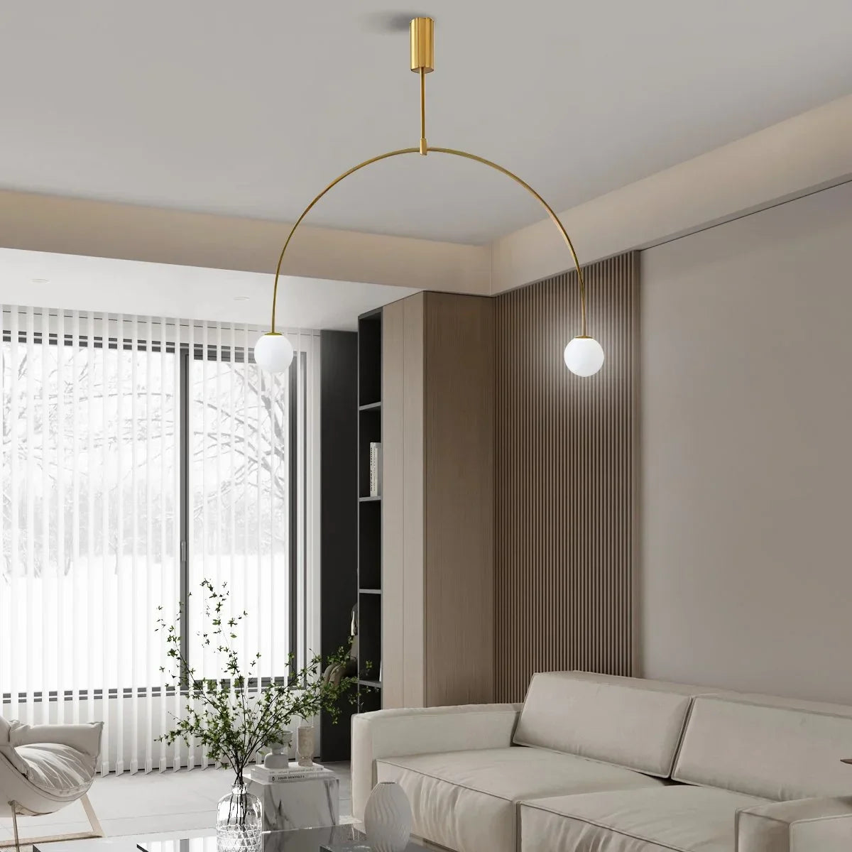 flairel Minimalist Linear Metal Chandelier