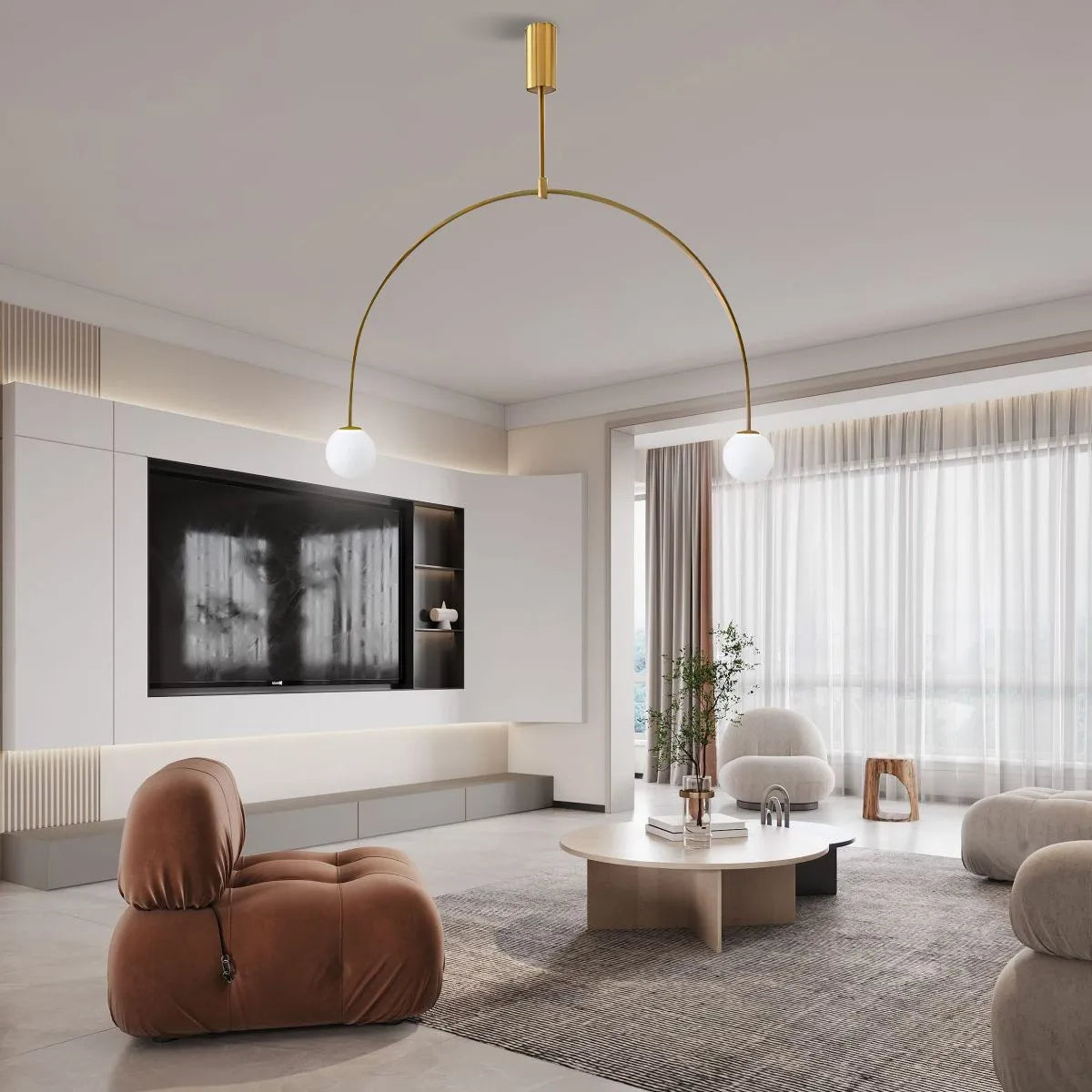 flairel Minimalist Linear Metal Chandelier
