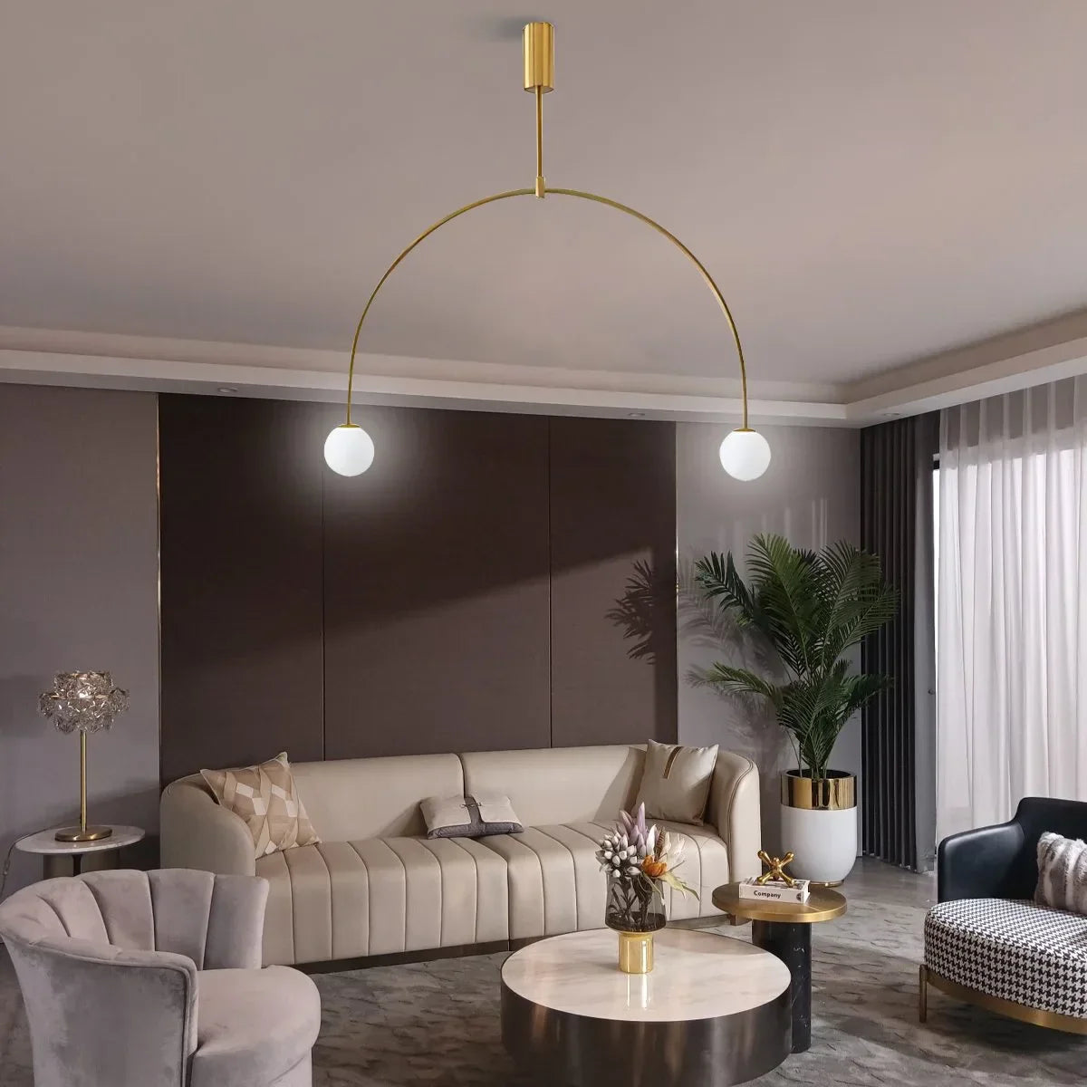 flairel Minimalist Linear Metal Chandelier
