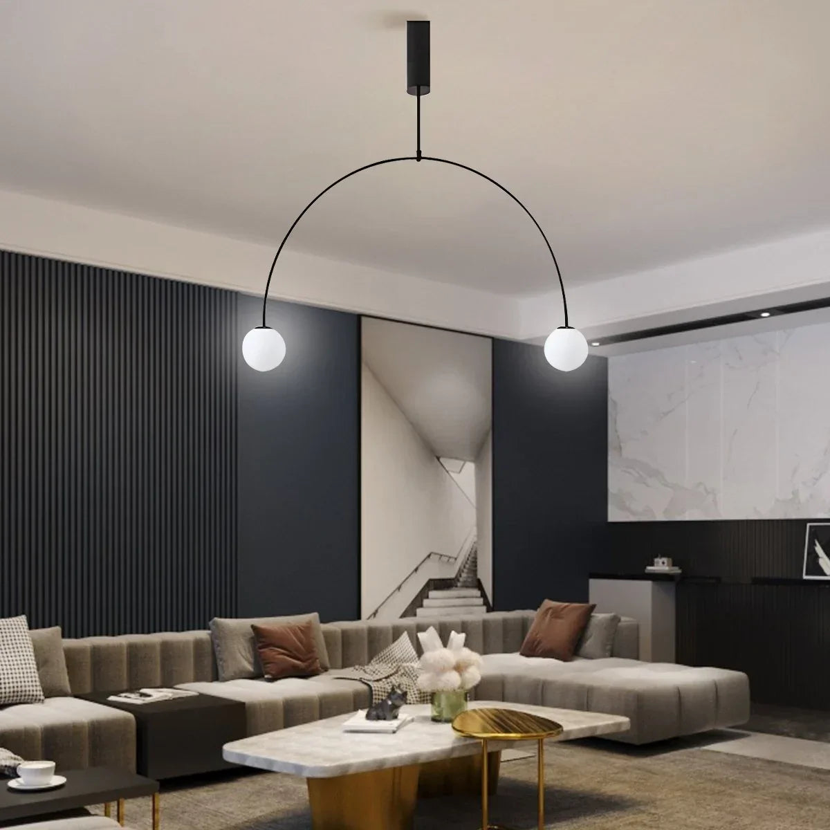 flairel Minimalist Linear Metal Chandelier