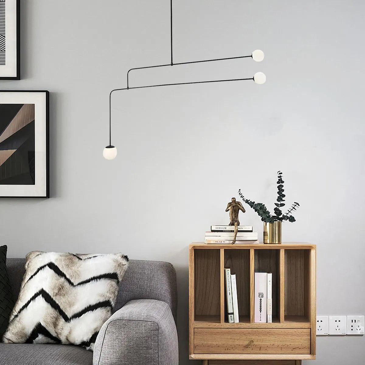 flairel Minimalist Linear Metal Chandelier