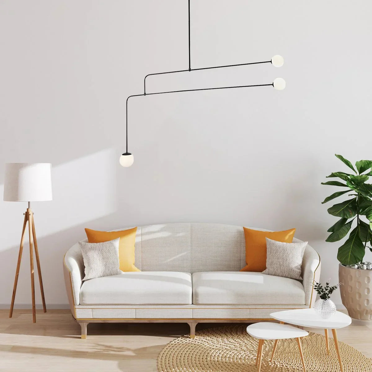 flairel Minimalist Linear Metal Chandelier
