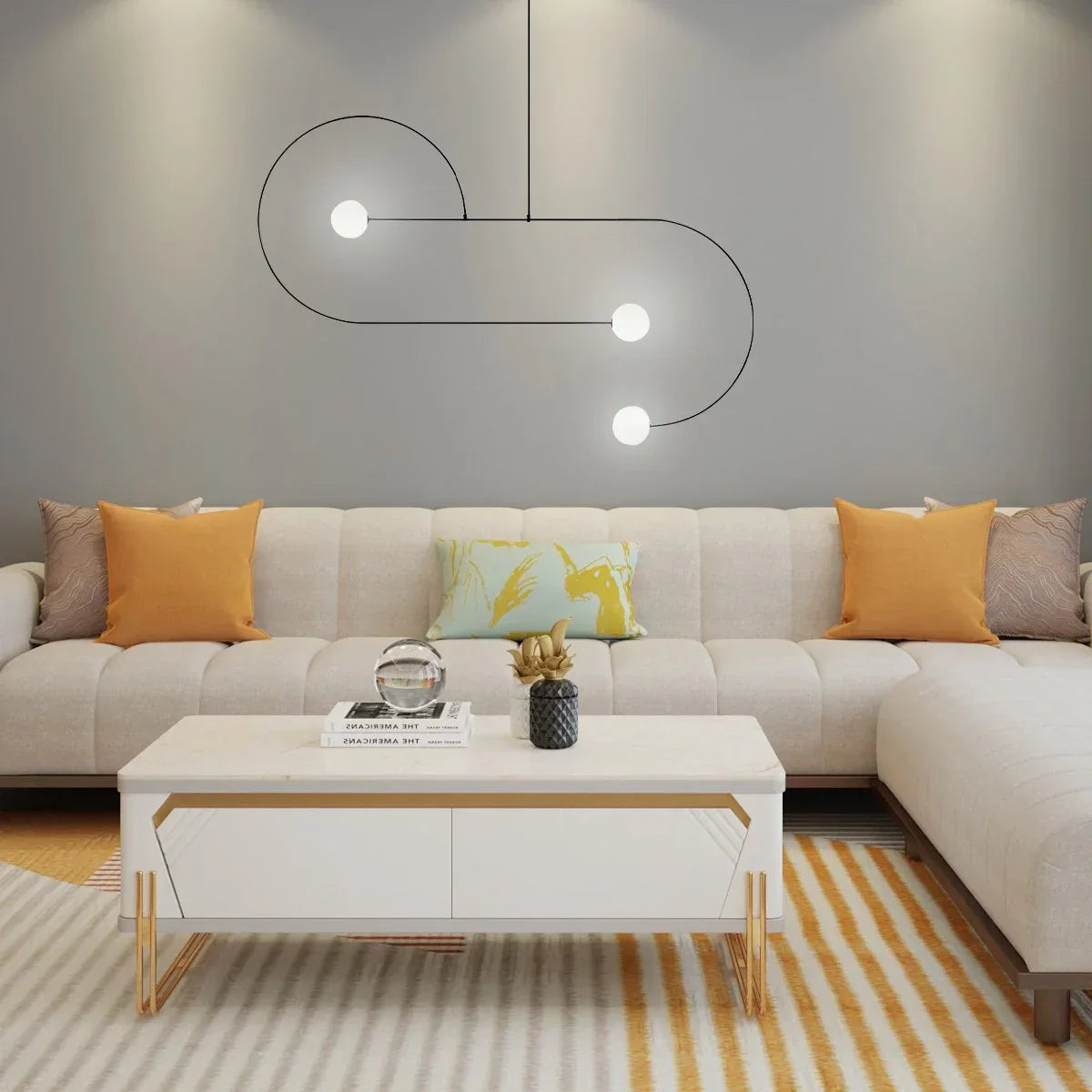 flairel Minimalist Linear Metal Chandelier