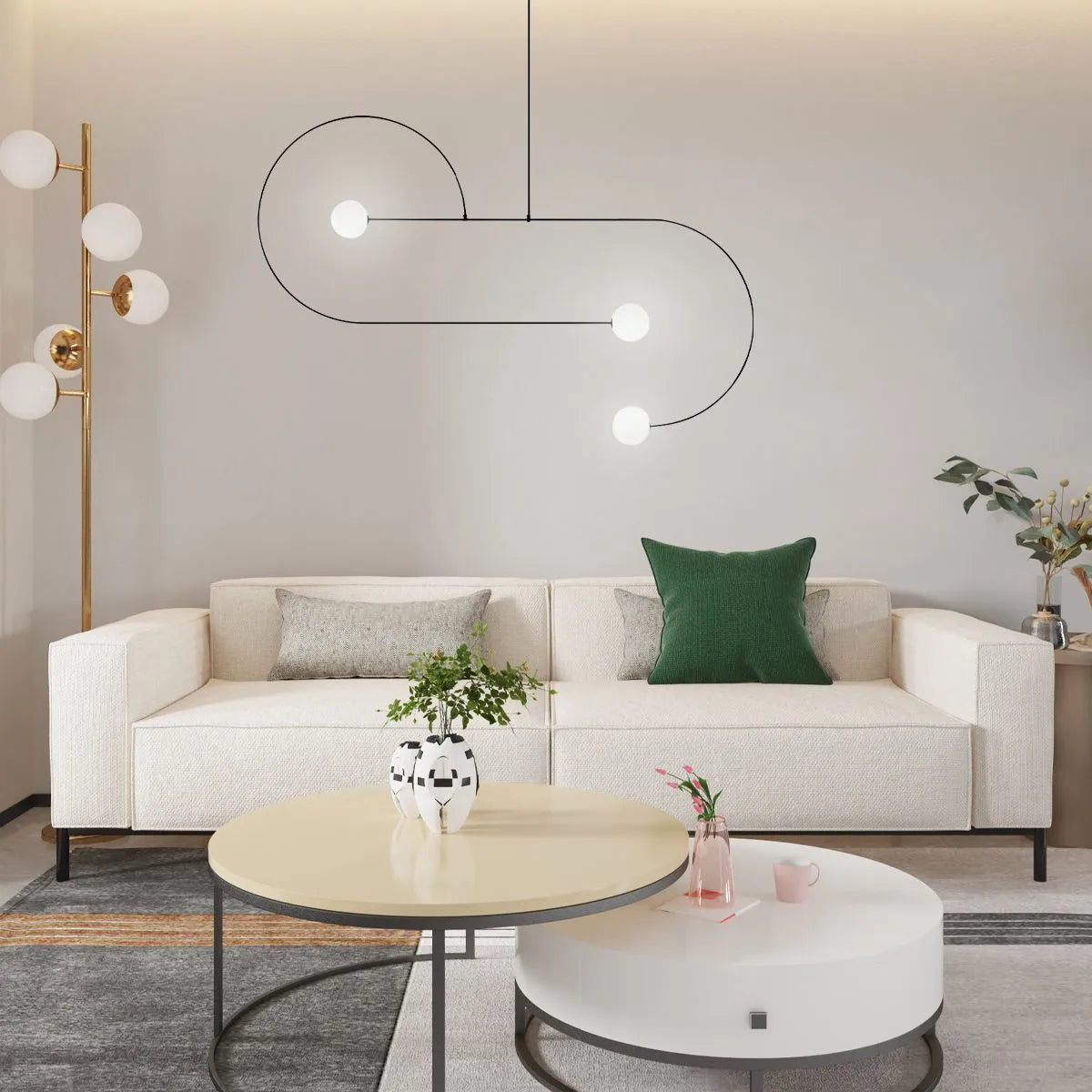 flairel Minimalist Linear Metal Chandelier