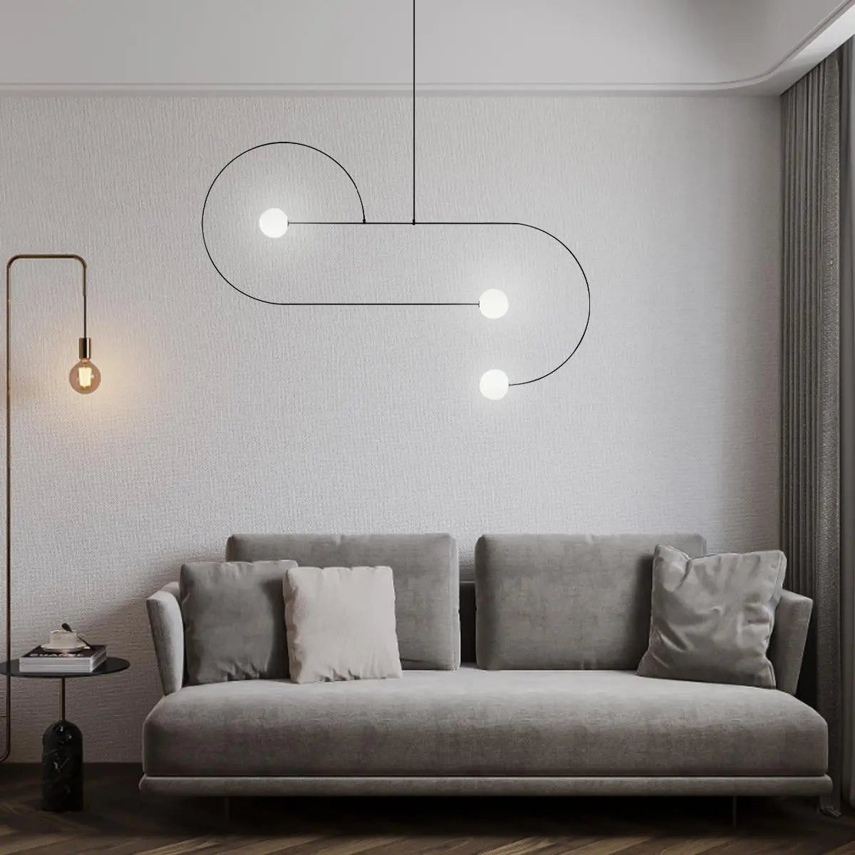 flairel Minimalist Linear Metal Chandelier