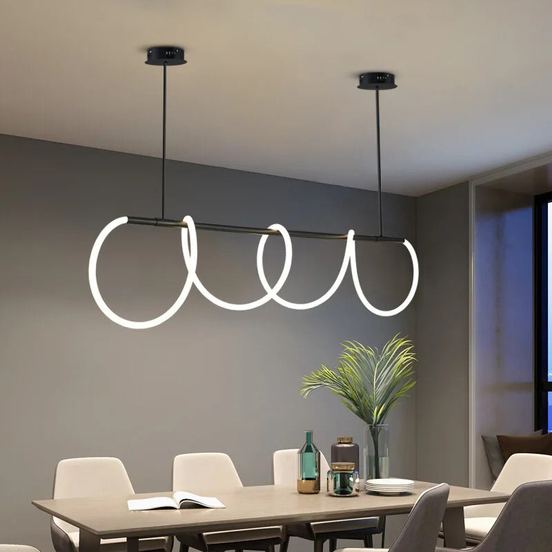 flairel Modern Long Hose Led Pendant Light for Dining Room