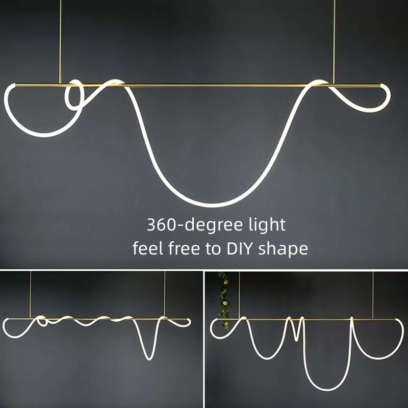 flairel Modern Long Hose Led Pendant Light for Dining Room