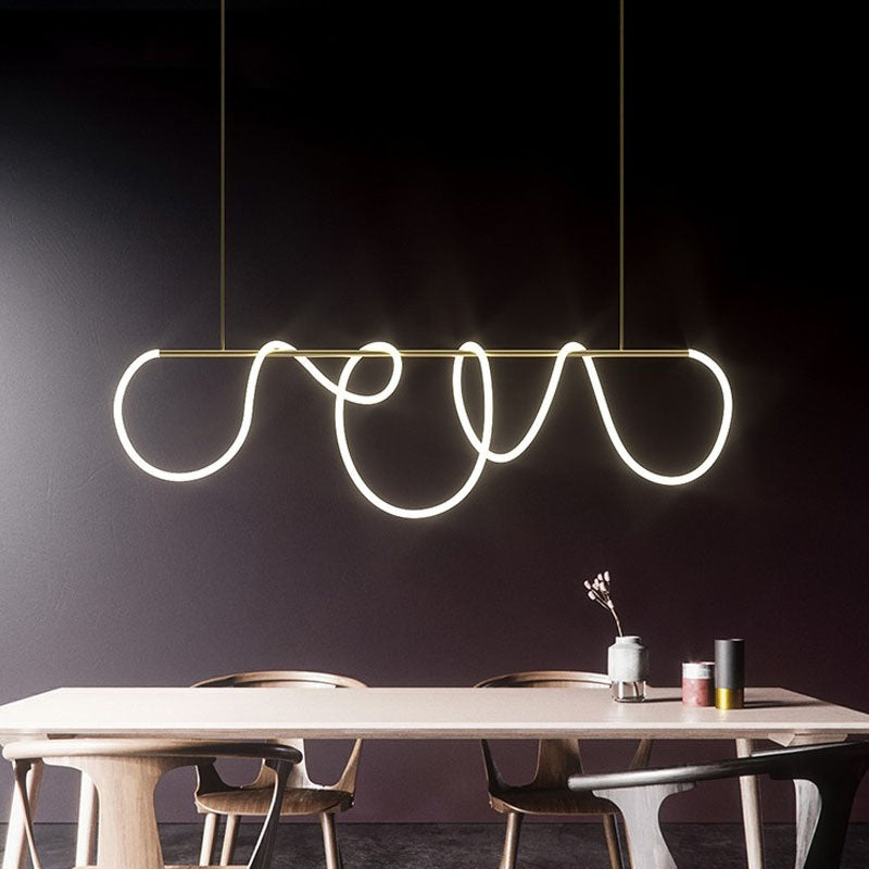 flairel Modern Long Hose Led Pendant Light for Dining Room