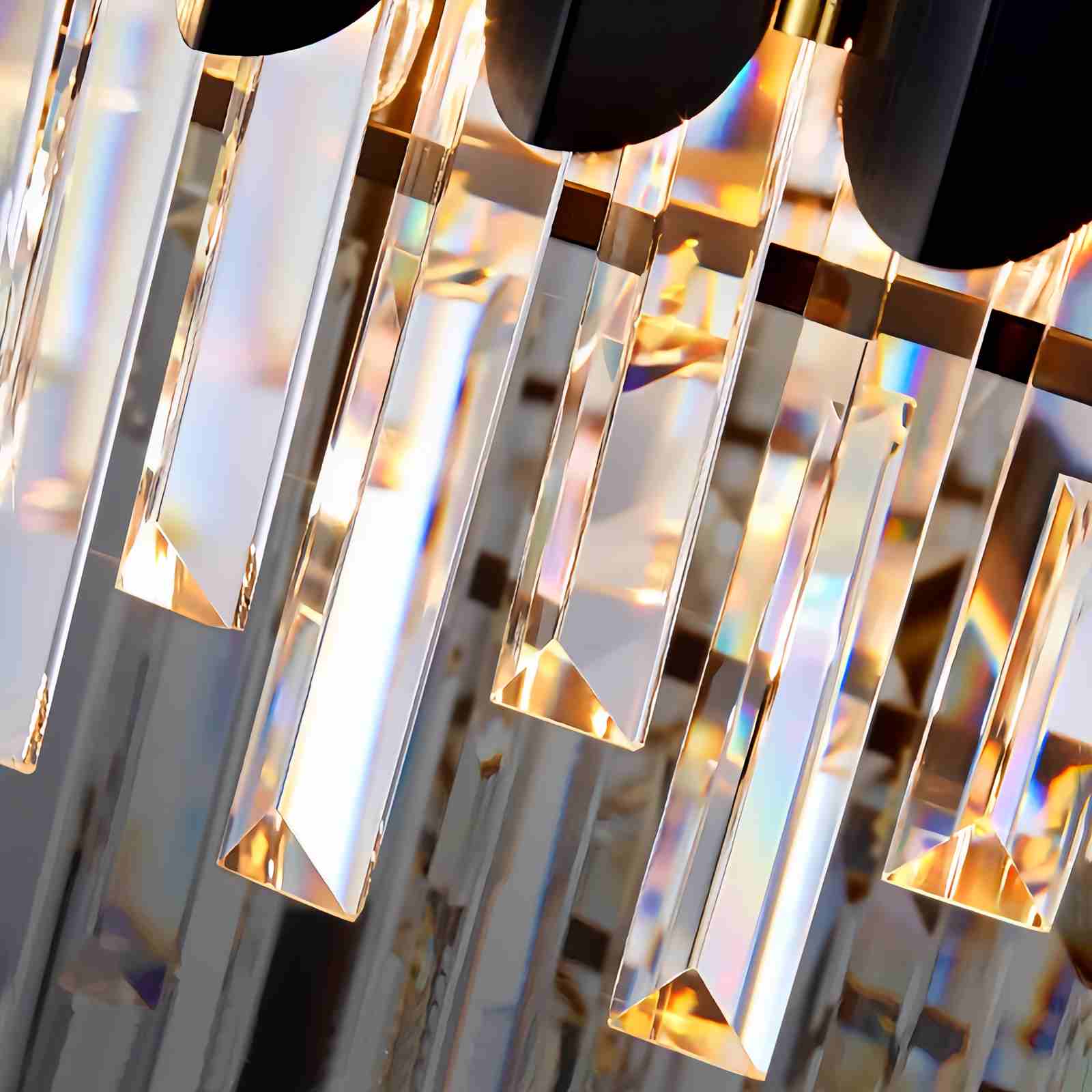 flairel Modern Black Gold Luxury Crystal Chandelier