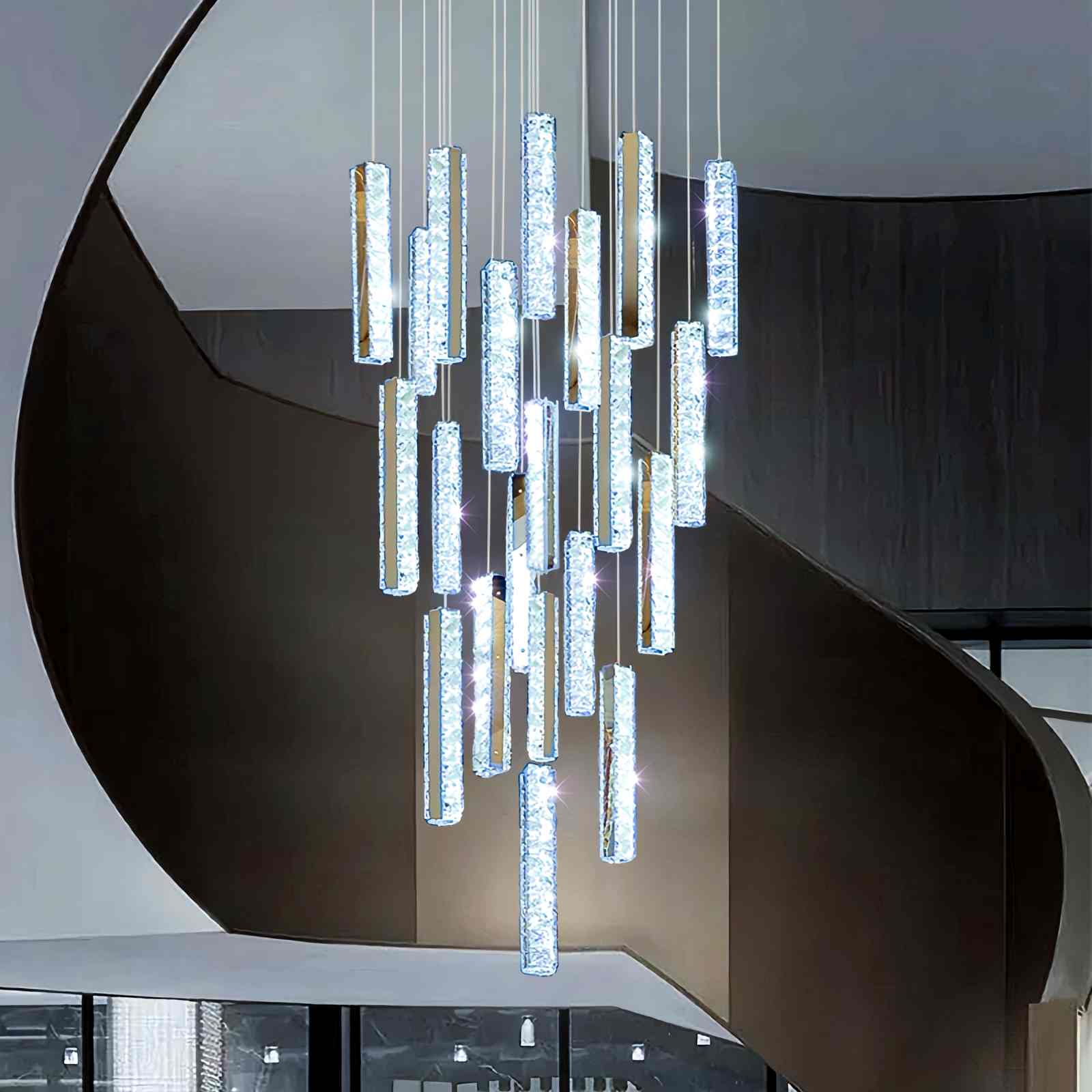 flairel Nordic Crystal LED Chandelier