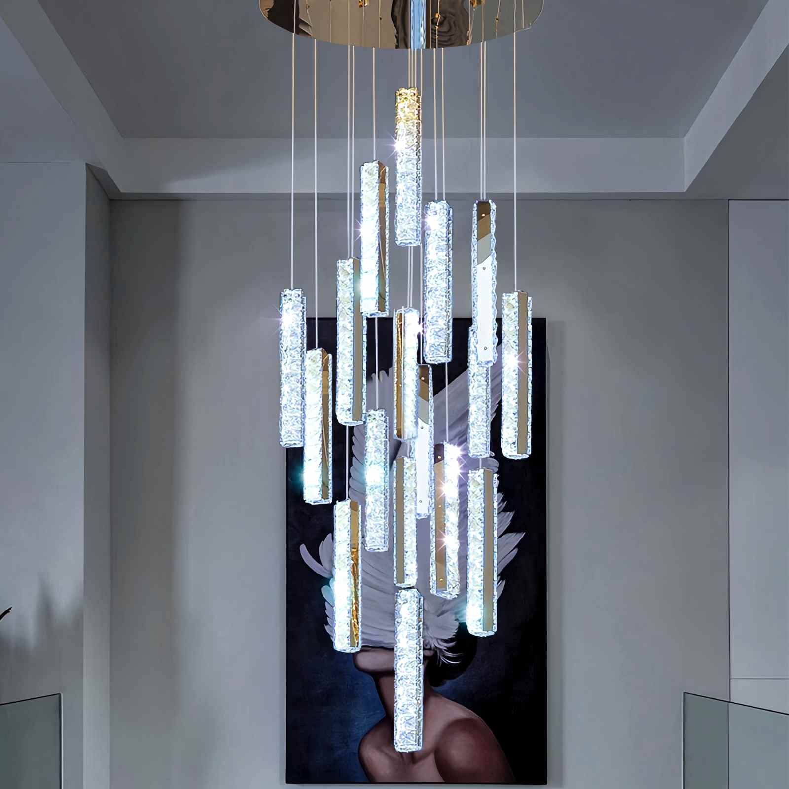 flairel Nordic Crystal LED Chandelier