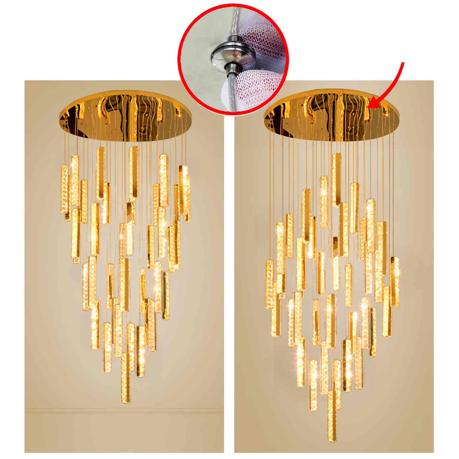 flairel Nordic Crystal LED Chandelier