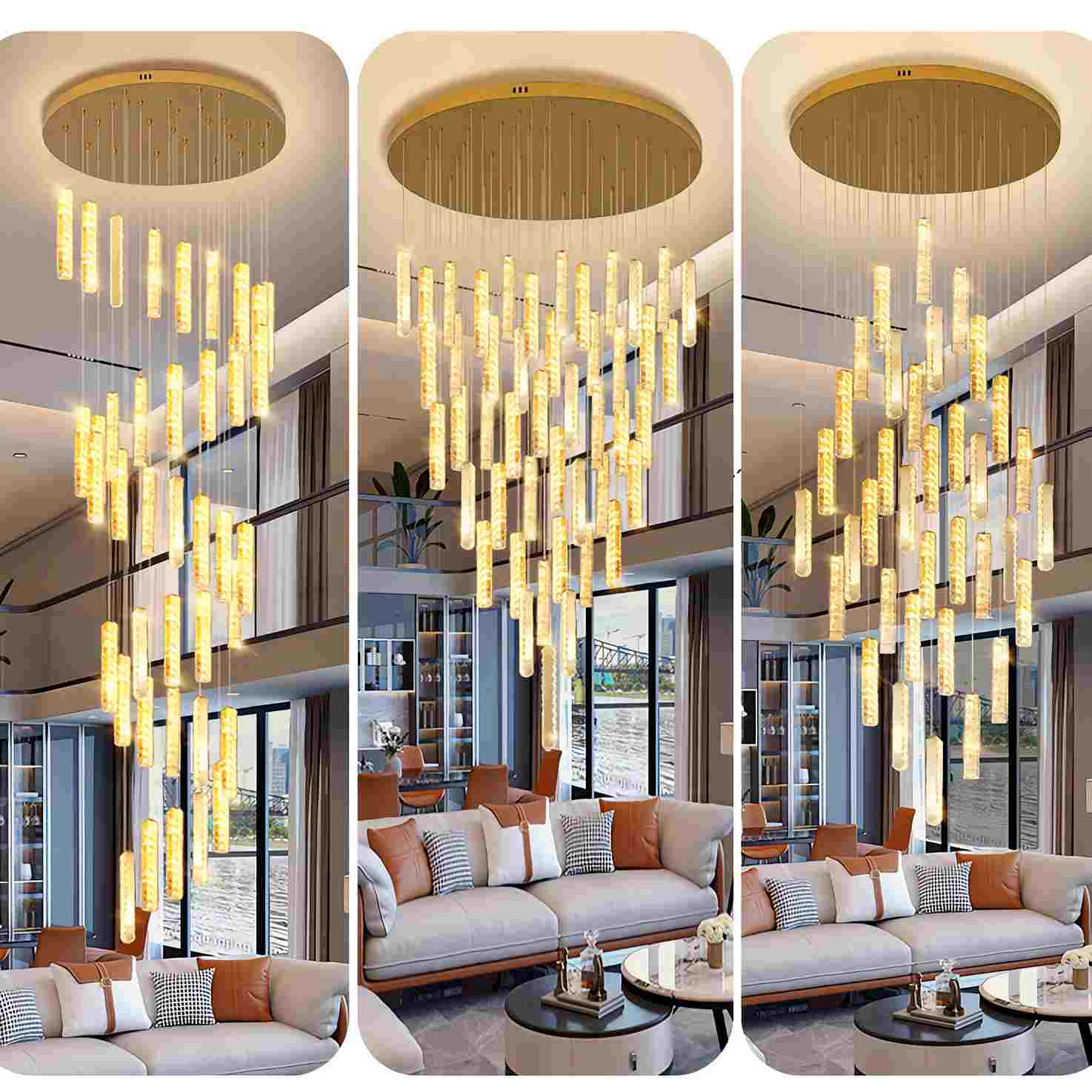 flairel Nordic Crystal LED Chandelier