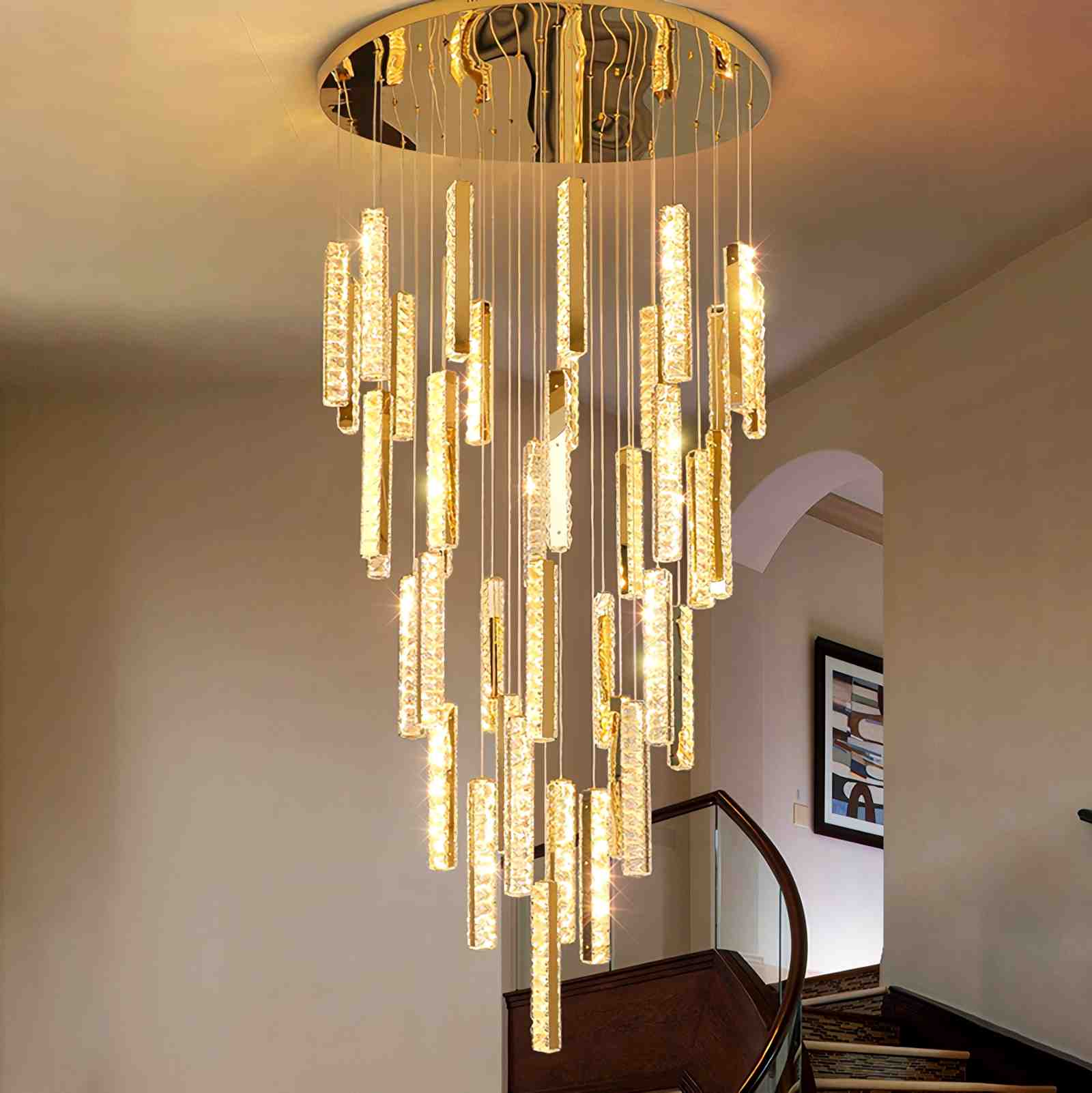 flairel Nordic Crystal LED Chandelier