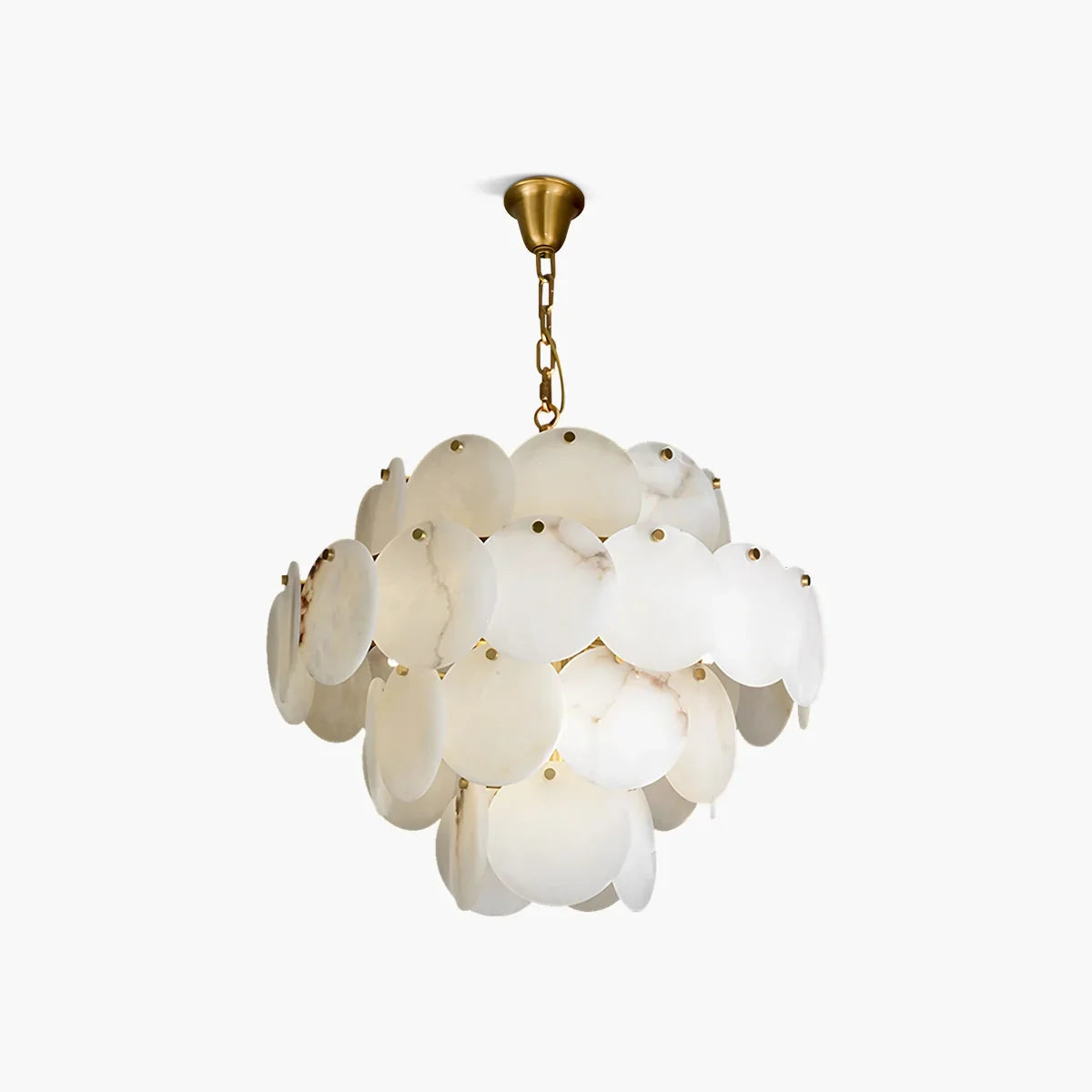 flairel Modern Round Shell Spanish Alabaster Chandelier