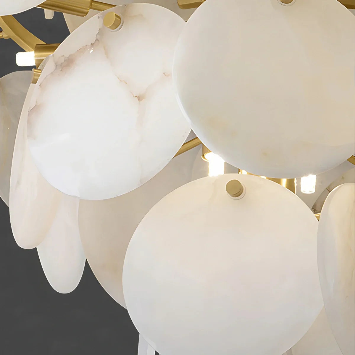 flairel Modern Round Shell Spanish Alabaster Chandelier