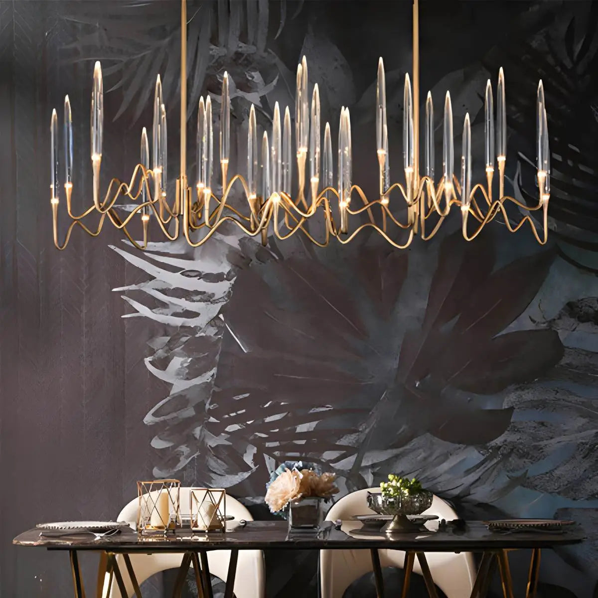 flairel Modern Branch Chandelier & Floor Lamp