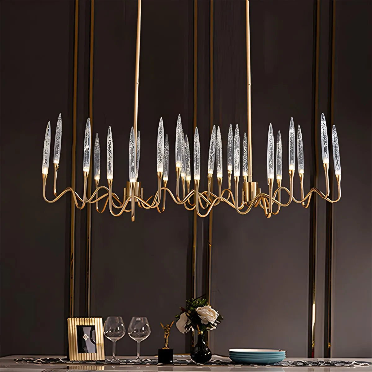 flairel Modern Branch Chandelier & Floor Lamp