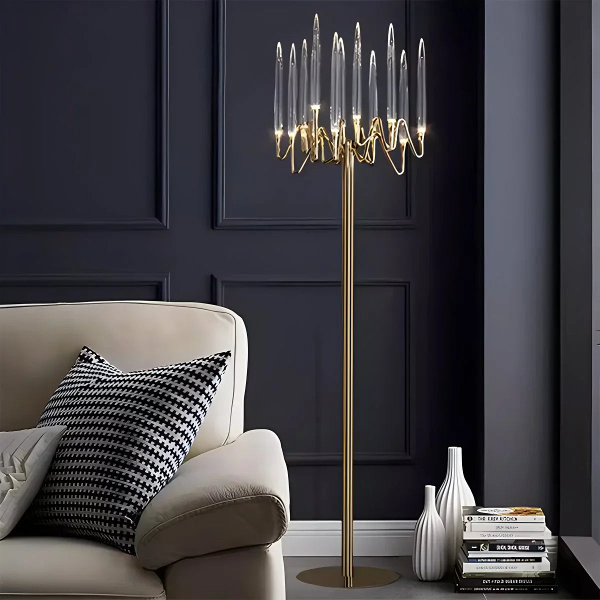 flairel Modern Branch Chandelier & Floor Lamp