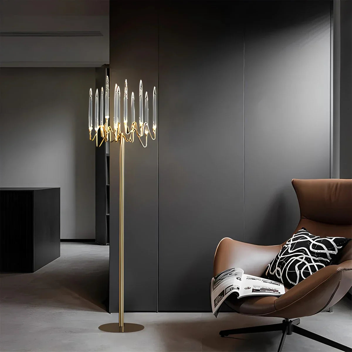 flairel Modern Branch Chandelier & Floor Lamp