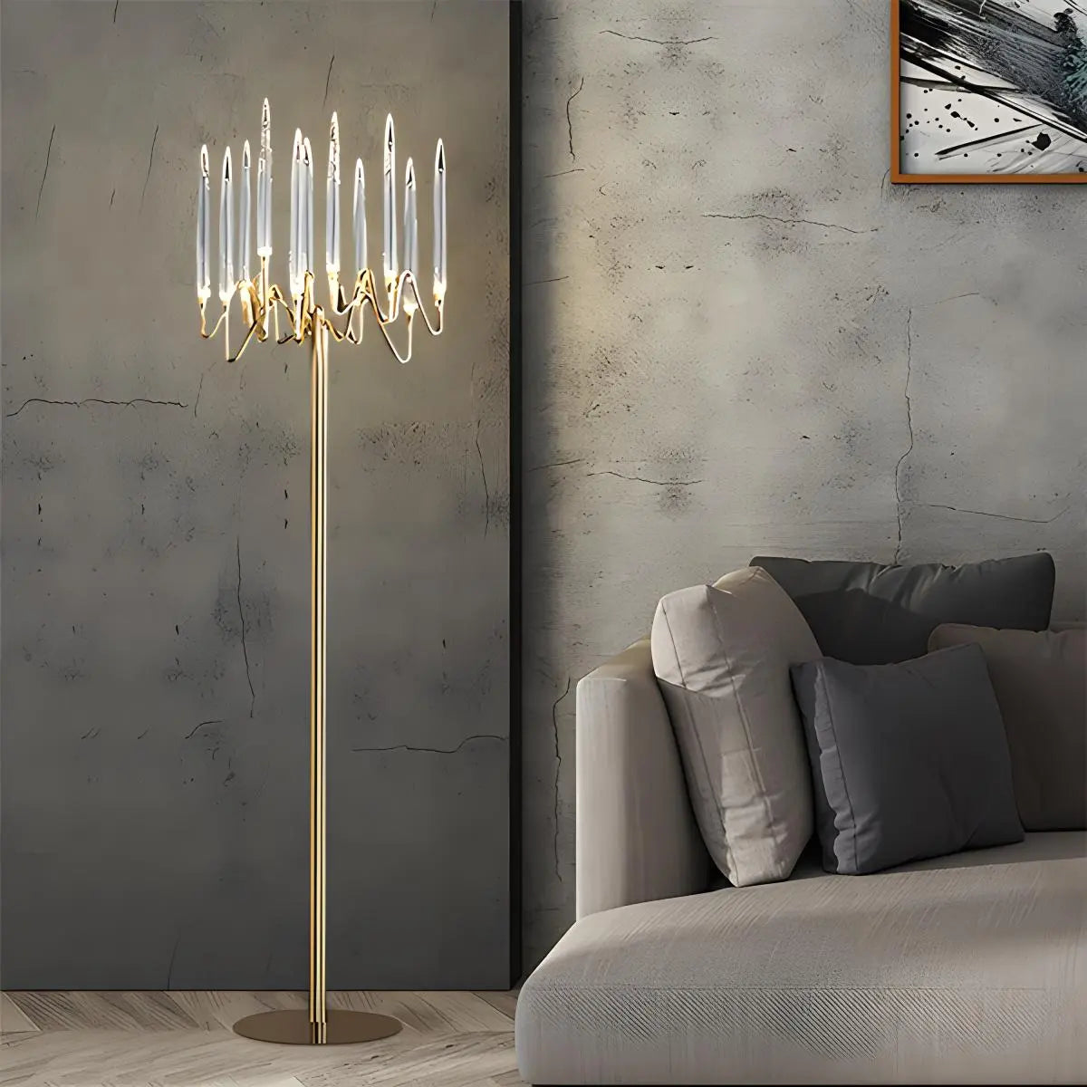 flairel Modern Branch Chandelier & Floor Lamp