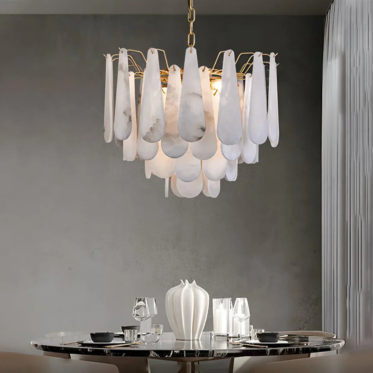 flairel Modern Luxury Multi-layer Spanish Alabaster Chandelier