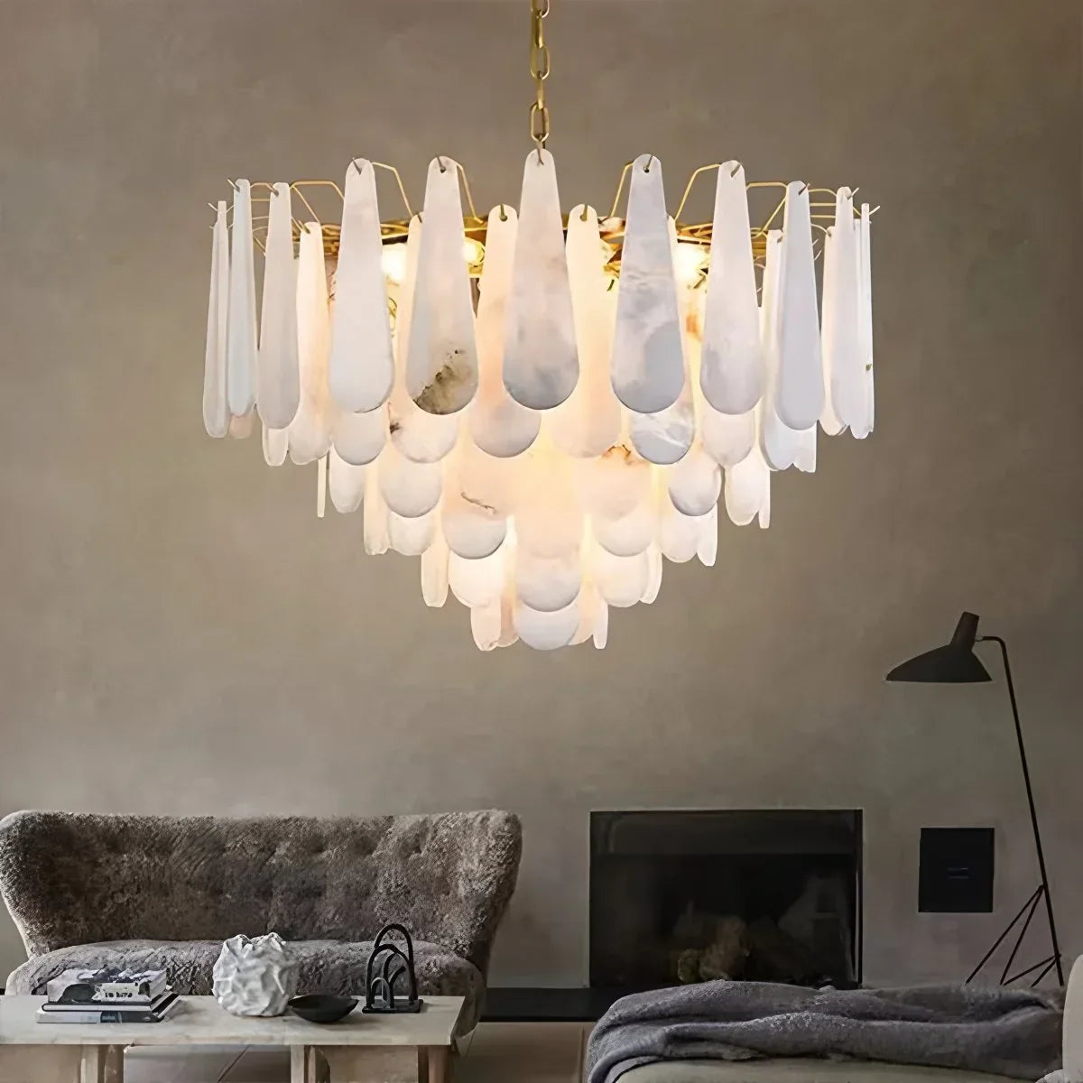 flairel Modern Luxury Multi-layer Spanish Alabaster Chandelier