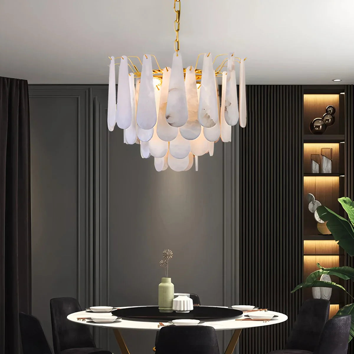 flairel Modern Luxury Multi-layer Spanish Alabaster Chandelier