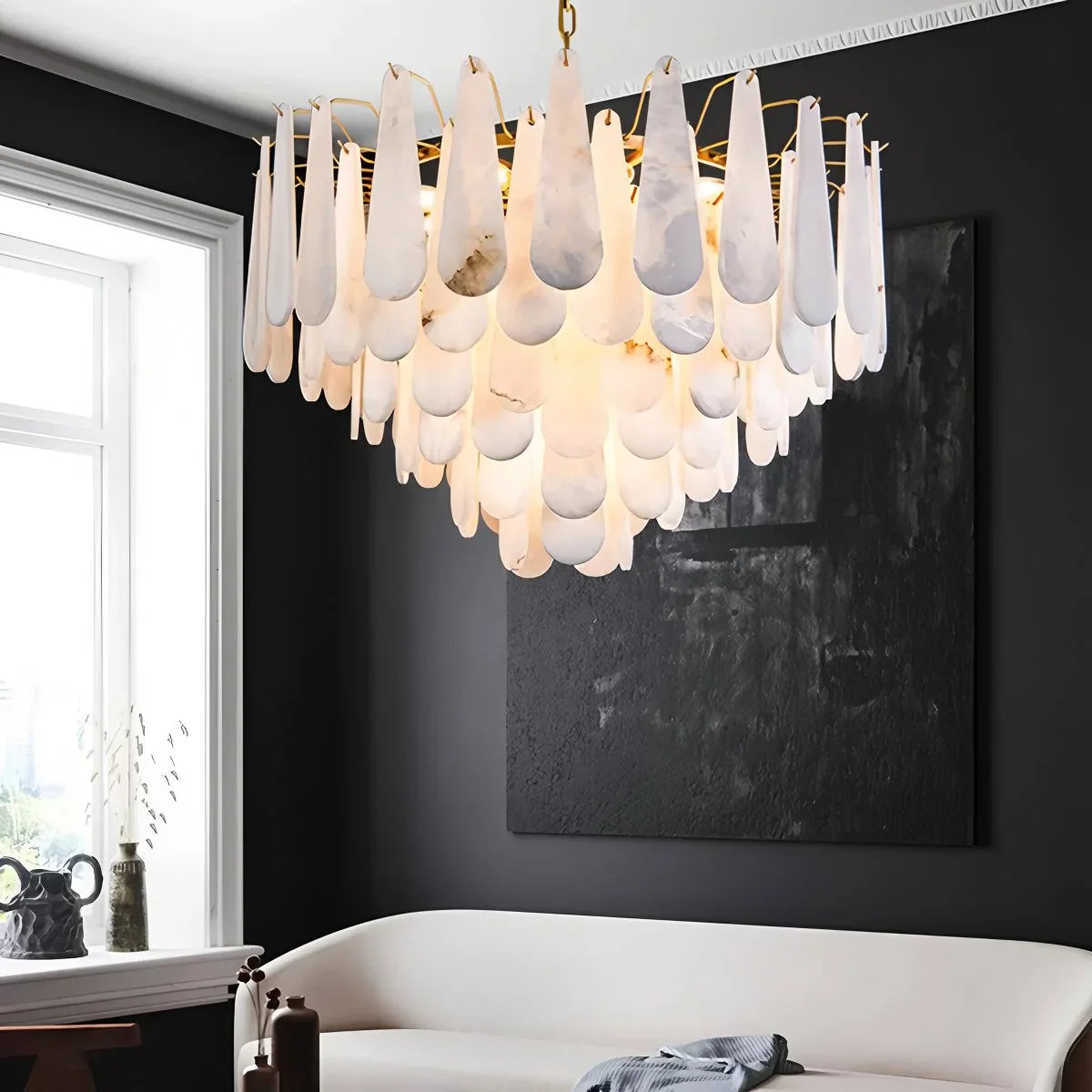 flairel Modern Luxury Multi-layer Spanish Alabaster Chandelier