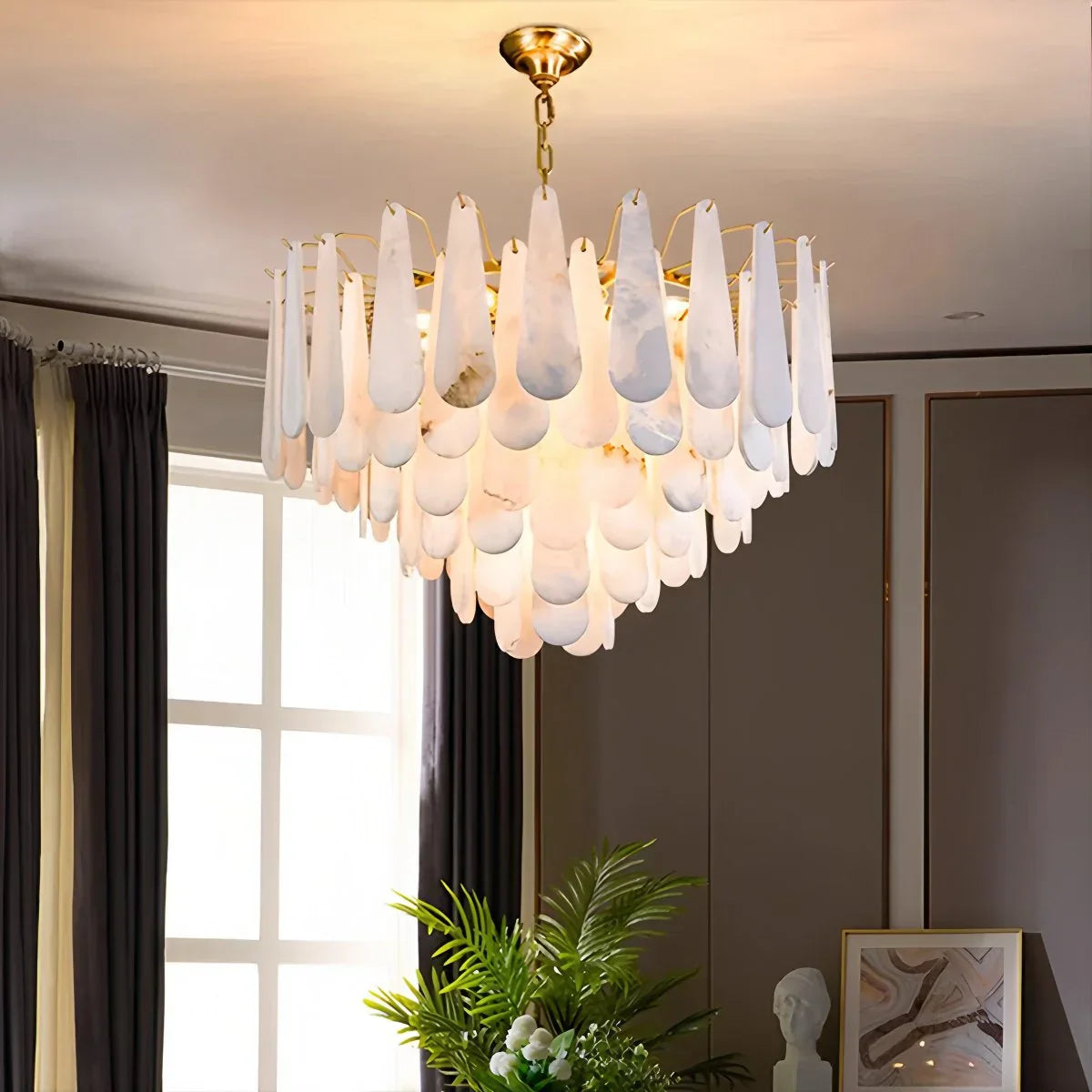 flairel Modern Luxury Multi-layer Spanish Alabaster Chandelier