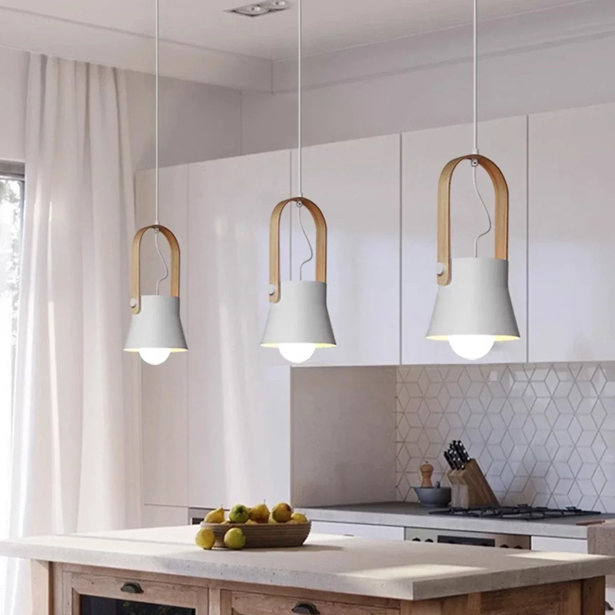 flairel Nordic Macaron Pendant Light for Dining Room Kitchen