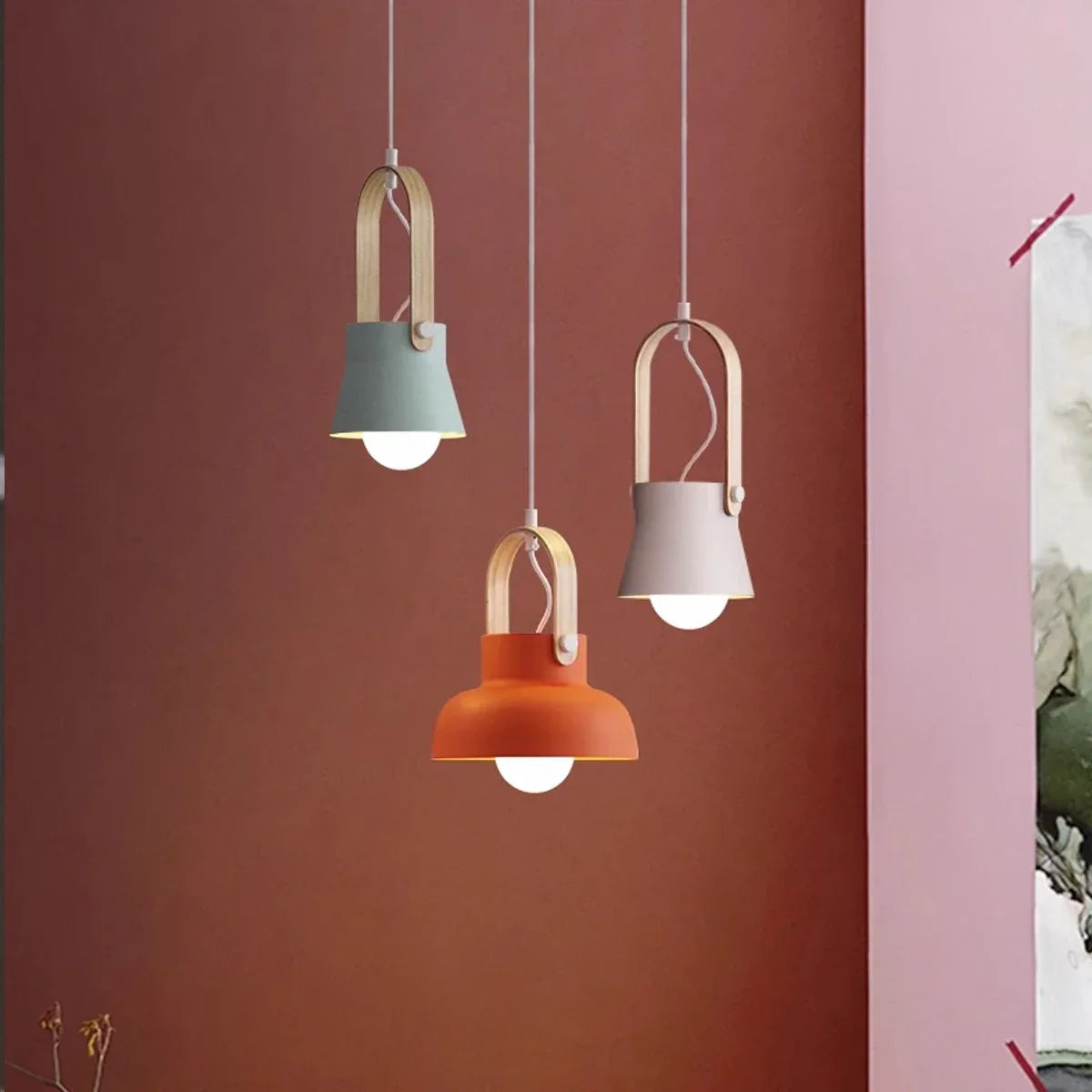 flairel Nordic Macaron Pendant Light for Dining Room Kitchen
