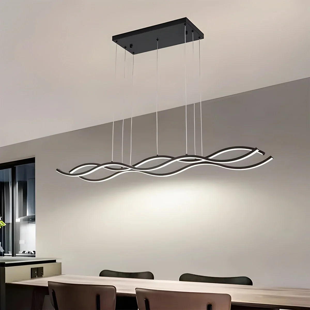flairel Nordic Minimalist Wave Long Pendant Light