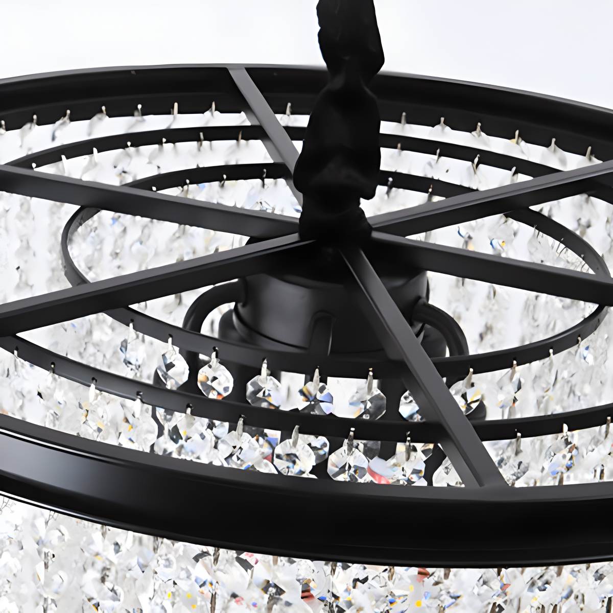 flairel Octagonal Beaded Crystal Chandelier