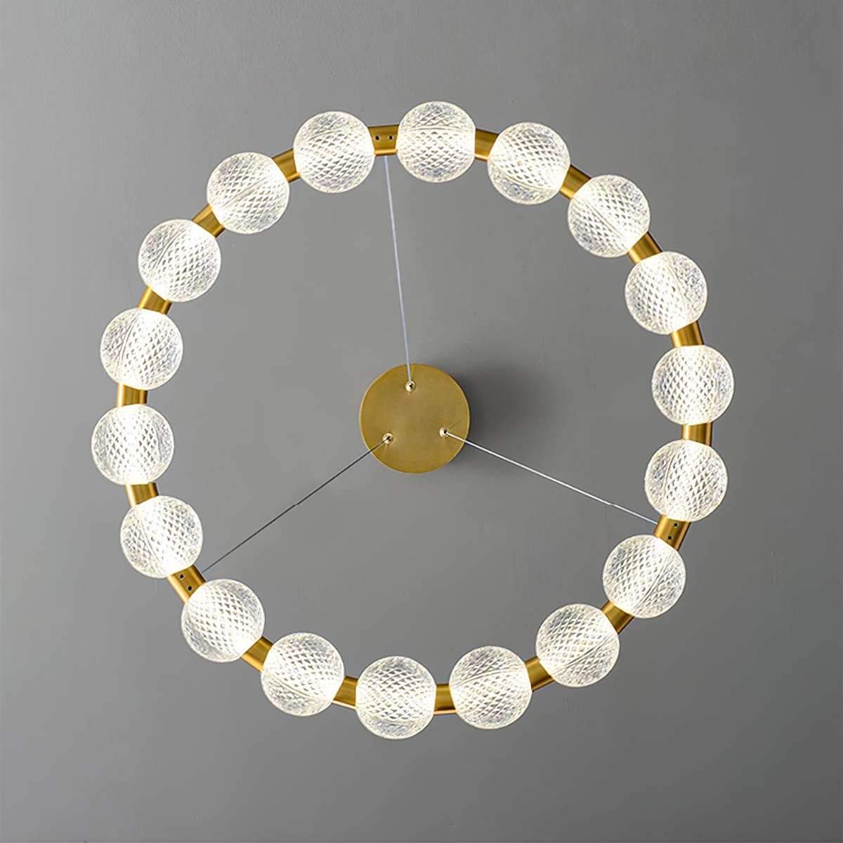 flairel Modern Ring Pearl Chandelier for Living Room