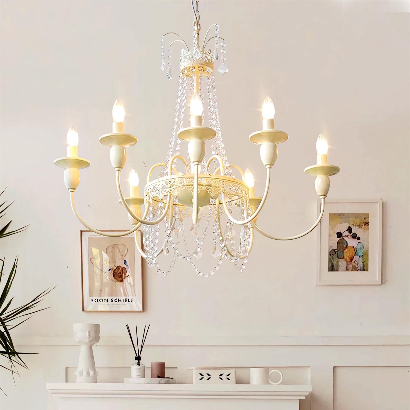 flairel French Candle Crystal Chandelier