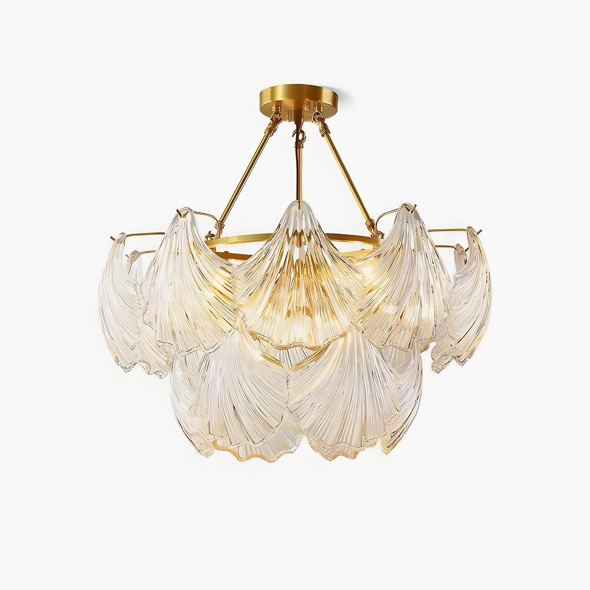 flairel Vintage Rowan Glass Shell Chandelier