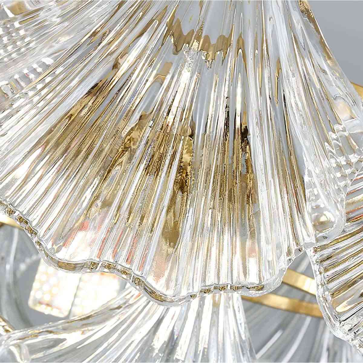 flairel Vintage Rowan Glass Shell Chandelier