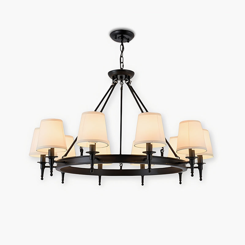 flairel Vintage Ring Metal Fabric Chandelier