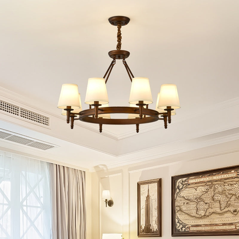 flairel Vintage Ring Metal Fabric Chandelier