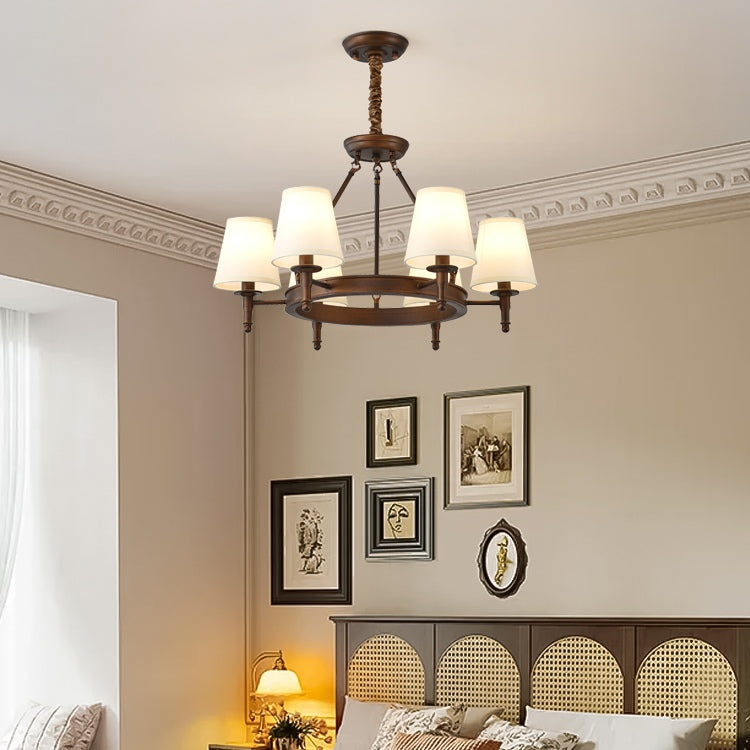 flairel Vintage Ring Metal Fabric Chandelier