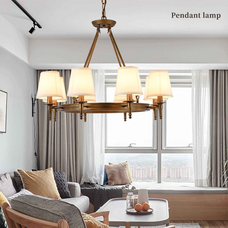 flairel Vintage Ring Metal Fabric Chandelier