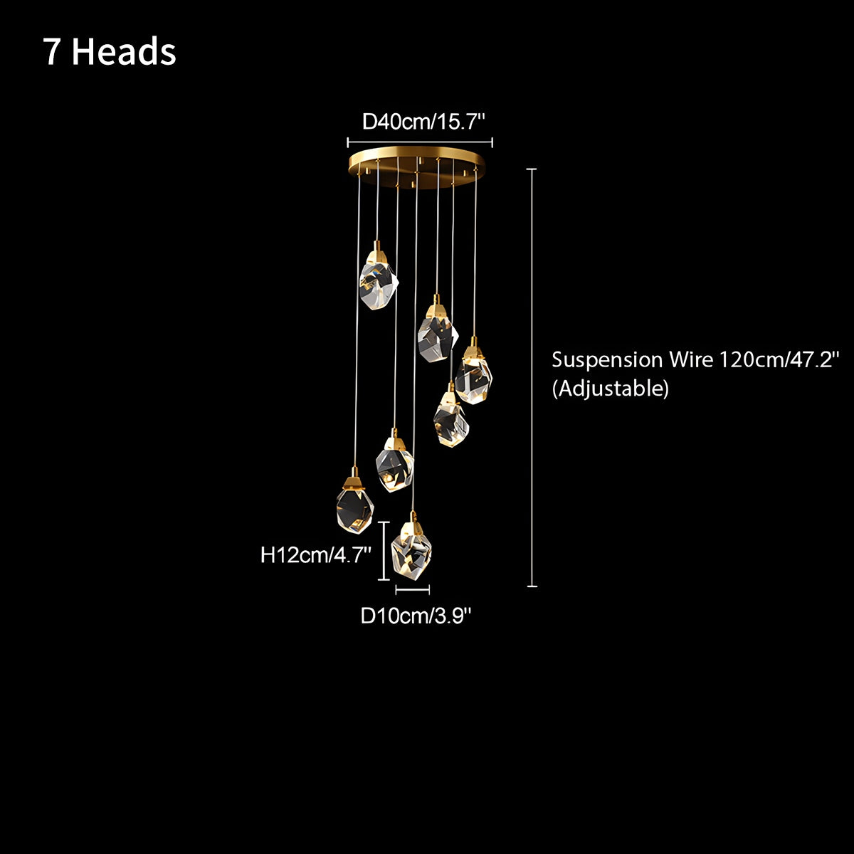 flairel Rock Crystal Rain Chandelier for Living Room
