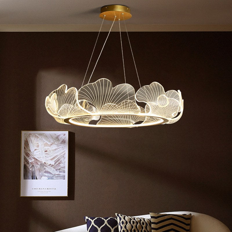 flairel Ginkgo Leaf Chandelier for Living Room