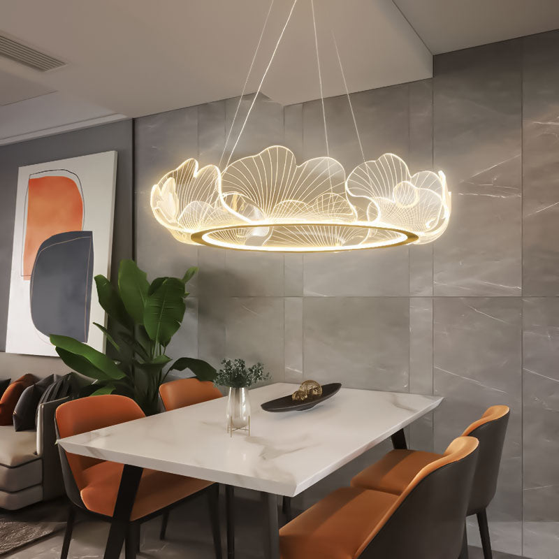 flairel Ginkgo Leaf Chandelier for Living Room