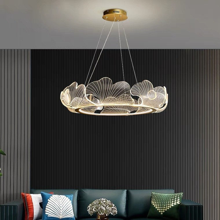 flairel Ginkgo Leaf Chandelier for Living Room