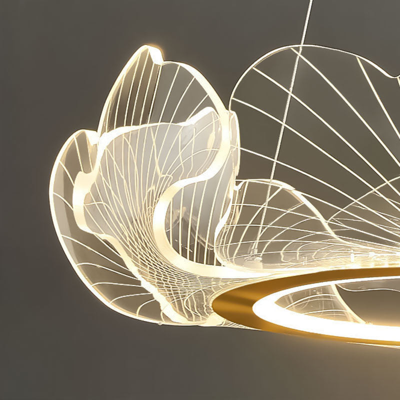 flairel Ginkgo Leaf Chandelier for Living Room